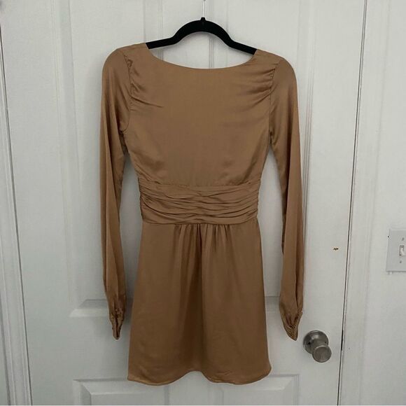 Aritzia Wilfred Cupro Satin Longsleeve Mini Dress Women Size 00 - Picture 9 of 9